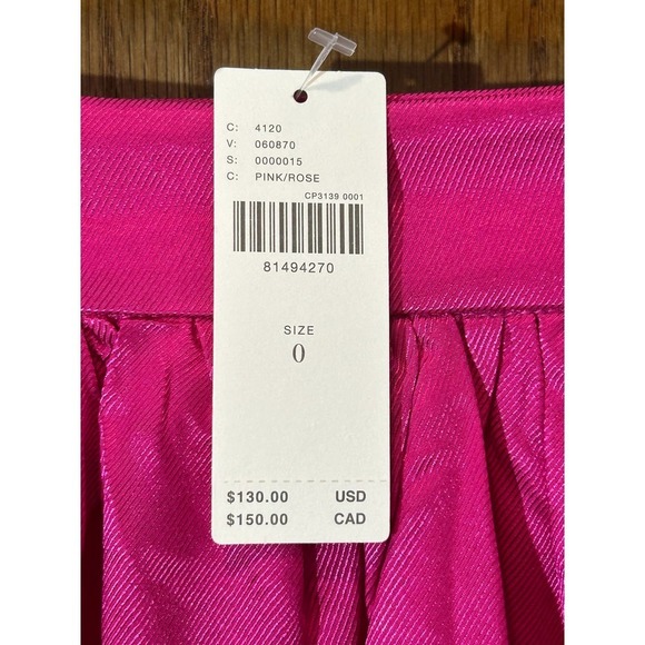 NWT Maeve Tulip wrap pink satin skirt size 0 - Picture 4 of 8